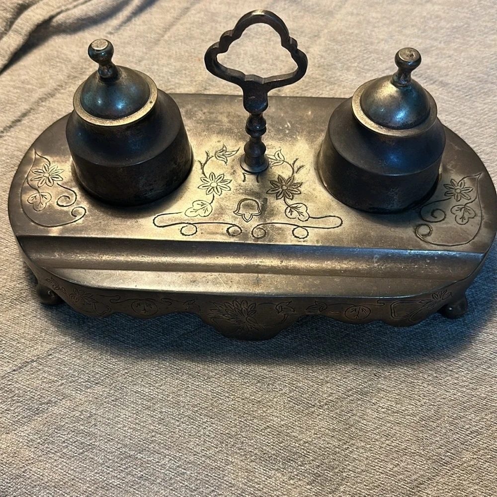 Vintage Brass Inkwell from India 🇮🇳